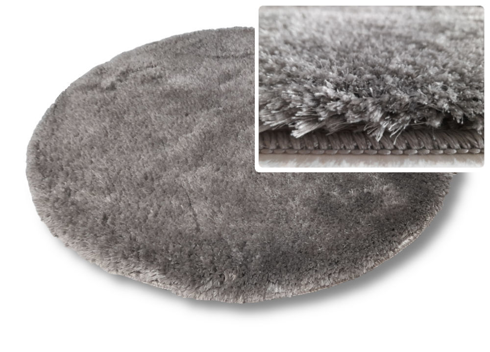 Szürke fürdőszoba szőnyeg 100 cm-es kör alakú