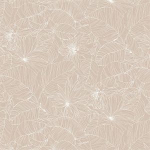 Mintás Barna nagy leveles UV álló - vízlepergető -140 cm