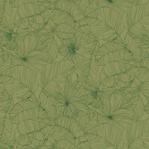 Mintás Zöld nagy leveles UV álló - vízlepergető -140 cm