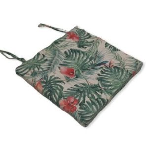 Levélmintás megkötős ülőpárna Loneta Lakástextil huzattal