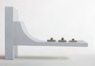 Alumínium sín oldalfali tartó,12cm, matt-króm, 1db/cs