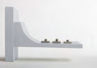 Alumínium sín oldalfali tartó,8cm, matt-króm, 1 db/cs