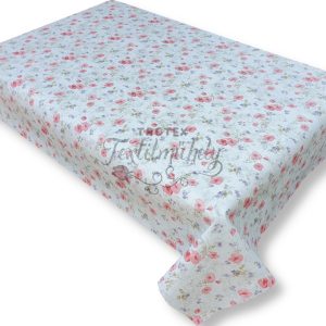 Tekercses  Viaszos vászon - fehér, piros virágos 01363.01