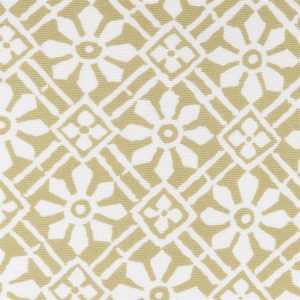 Mintás Rioma Bézs kockás virágos UV álló - vízlepergető -140 cm