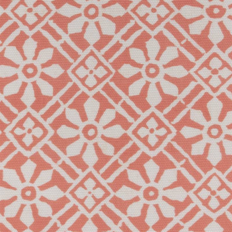 Mintás Rioma Narancs kockás virágos UV álló - vízlepergető -140 cm