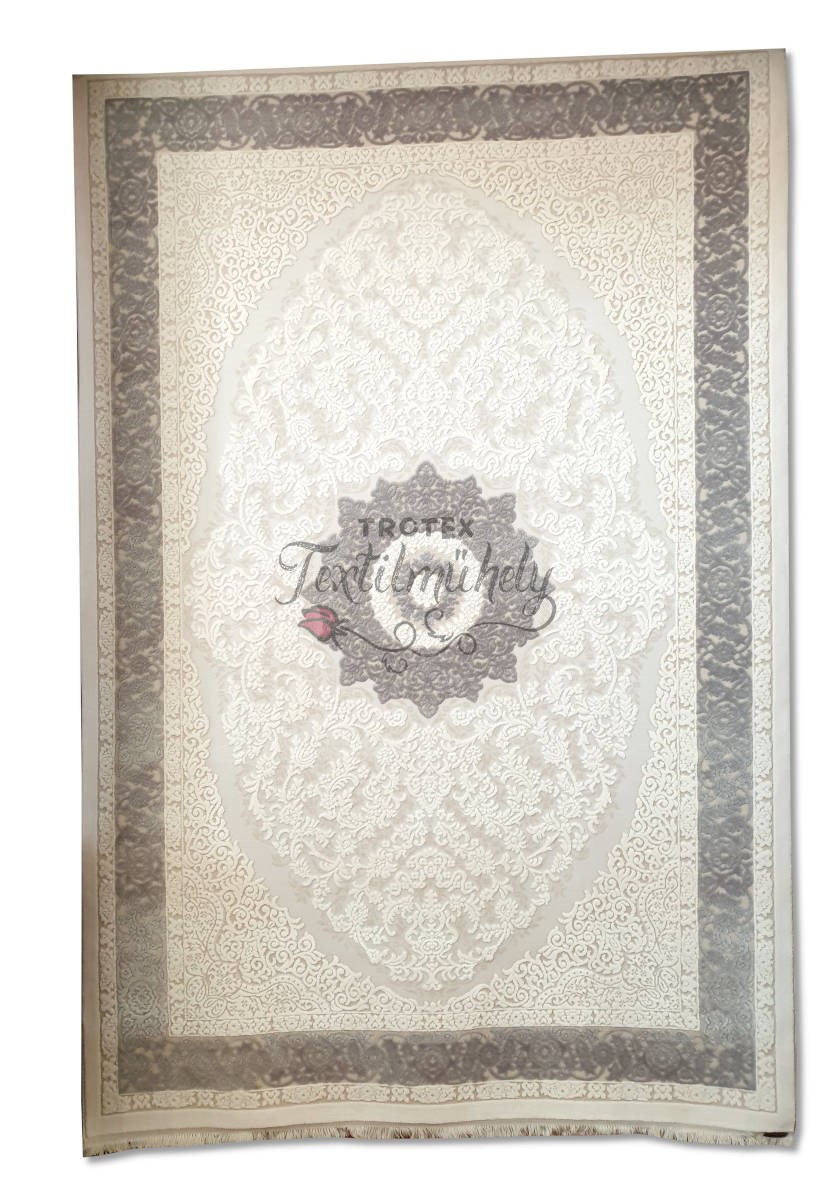 Klasszikus mintázatú krém-szürke szőnyeg