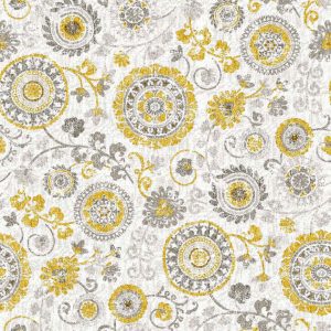 Sárga körös lakástextil Loneta - 280cm széles